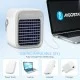 Portatīvais bezvadu ventilators, gaisa dzesētājs ar LED apgaismojumu un USB portu 1-8W/5V, ICE CUBE