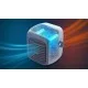 Portatīvais bezvadu ventilators, gaisa dzesētājs ar LED apgaismojumu un USB portu 1-8W/5V, ICE CUBE