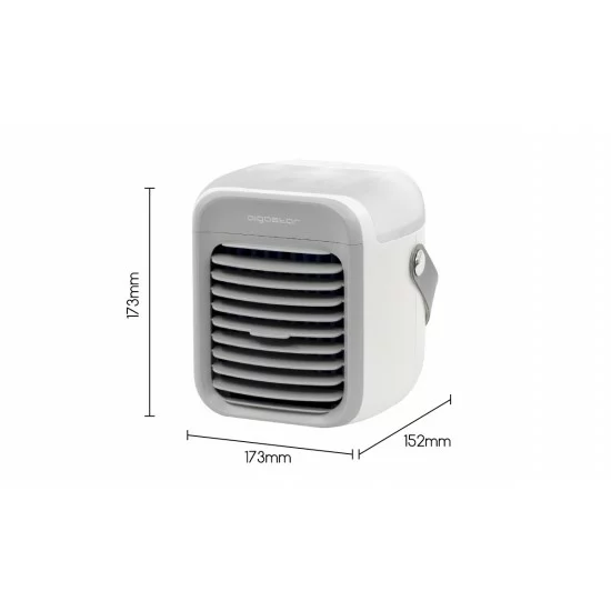 Portatīvais bezvadu ventilators, gaisa dzesētājs ar LED apgaismojumu un USB portu 1-8W/5V, ICE CUBE