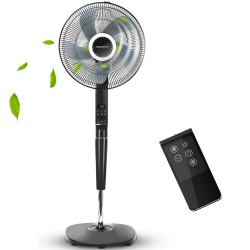 Floor fan with remote controller 55W, black Hansa 184940