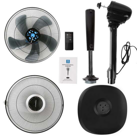 Floor fan with remote controller 55W, black Hansa 330100JTR