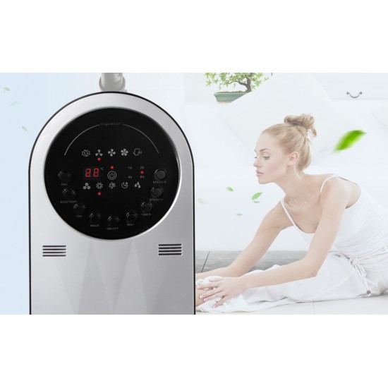 Portable floor fan 95W with remote controller and 1.8L water tank Forest Mist