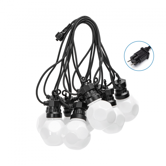 Outdoor low-voltage 10LED string light LED, 7.5W, 200lm, 8m, IP44 warm white 3000K, 208912
