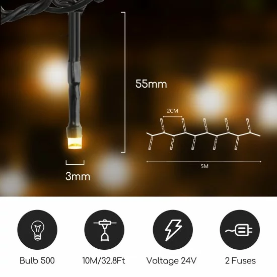 Outdoor low-voltage 500LED string light LED, 7.5W, 10m, IP44 warm white 2400K, 208967 Outdoor low-voltage 500LED string light LED, 7.5W, 10m, IP44 warm white 2400K, 208967