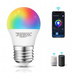 Smart bulb 5W, 350lm, G45 E27 WiFI RGB-3000K-6500K, compatible with Alexa and Google Home applications 
