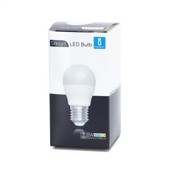 Smart bulb 5W, 350lm, G45 E27 WiFI RGB-3000K-6500K, compatible with Alexa and Google Home applications