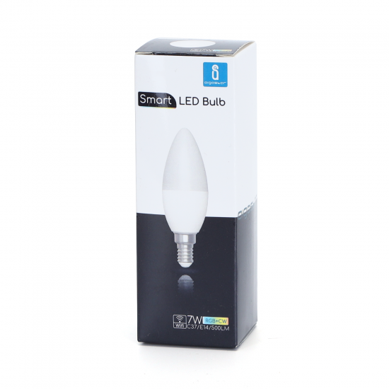 Smart bulb 7W, 500lm, C37 E14 WiFI RGB-3000K-6500K, compatible with Alexa and Google Home applications