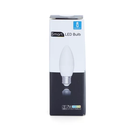 Smart bulb 7W, 500lm, C37 E27 WiFI RGB-3000K-6500K, compatible with Alexa and Google Home applications