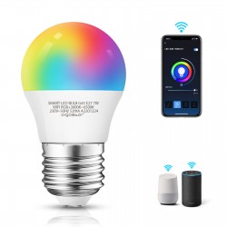 Smart-Lampe 7W, 500lm, G45 E27 WiFI RGB-3000K-6500K, Kompatibel mit Alexa und Google Home