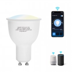 Умная лампочка 7W, 450lm, GU10 WiFI CCT 3000K-6500K, совместима с Alexa и Google Home аппликациями