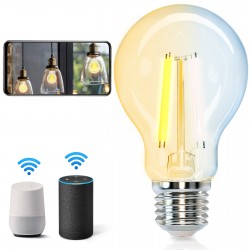 Smart bulb 6W, 850lm, Filament A60 E27 WiFI 2700K-6500K, compatible with Alexa and Google Home applications 