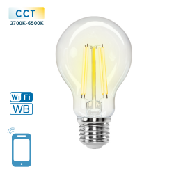 Smart bulb 6W, 850lm, Filament A60 E27 WiFI 2700K-6500K, compatible with Alexa and Google Home applications 