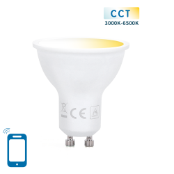 Smart bulb 5W, 400lm, GU10 WiFI CCT 3000K-6500K, compatible with Alexa and Google Home applications 