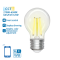 Умная LED филаментная лампочка Clear 4.5W, 470lm, G45 E27 WiFI, Bluetooth 2700K-6500K, 227265
