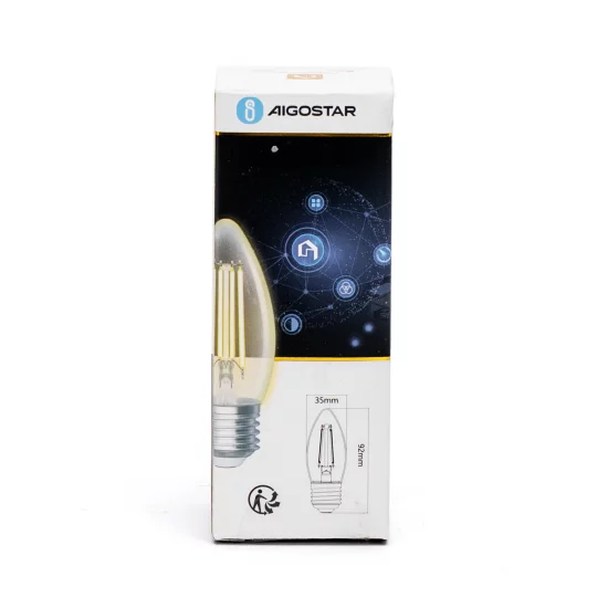 Smart LED Filament bulb Clear 4.5W, 470lm, C35 E27 WiFI, Bluetooth 2700K-6500K, 227302