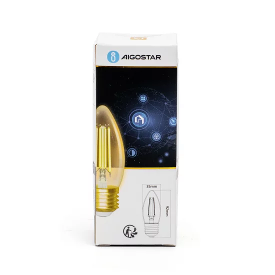 Smart LED Filament bulb Amber 4.5W, 470lm, C35 E27 WiFI, Bluetooth 2700K-6500K, 227319 Smart LED Filament bulb Amber 4.5W, 470lm, C35 E27 WiFI, Bluetooth 2700K-6500K, 227319