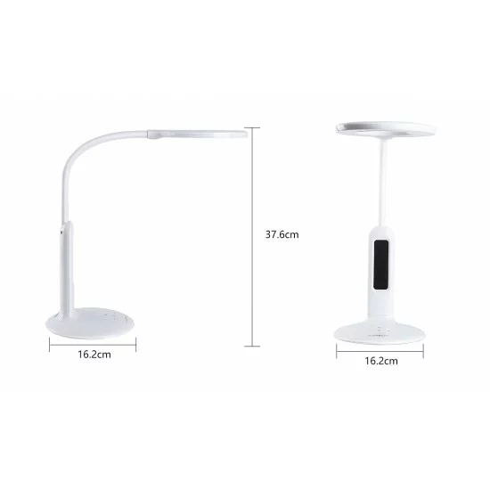 LED dimmable table lamp with Alarm Clock, Calendar and Temperature display, 7W, white, 188139 LED dimmable table lamp with Alarm Clock, Calendar and Temperature display, 7W, white, 188139