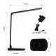 Tragbare dimmbare LED-Tischlampe 2in1 mit kabellosem Qi-Laden, 8W, 2700K-6500K, TIK Schwarz 188146