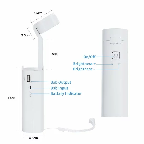LED dimmable portable desk lamp 4in1 with USB charging port 3W, 4500K, white 196462 LED dimmable portable desk lamp 4in1 with USB charging port 3W, 4500K, white 196462