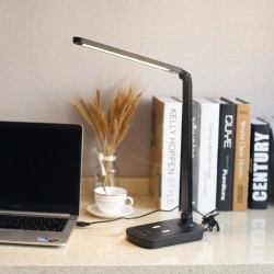 LED portable dimmable table lamp 2in1 with Qi wireless charging, 5W, 2700K-6400K, black 196486