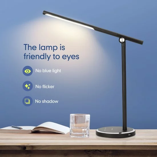 LED portable dimmable table lamp with USB-charging port 8W, 3000K-6000K, Iris black LED portable dimmable table lamp with USB-charging port 8W, 3000K-6000K, Iris black