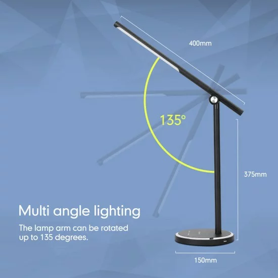 LED portable dimmable table lamp with USB-charging port 8W, 3000K-6000K, Iris black LED portable dimmable table lamp with USB-charging port 8W, 3000K-6000K, Iris black