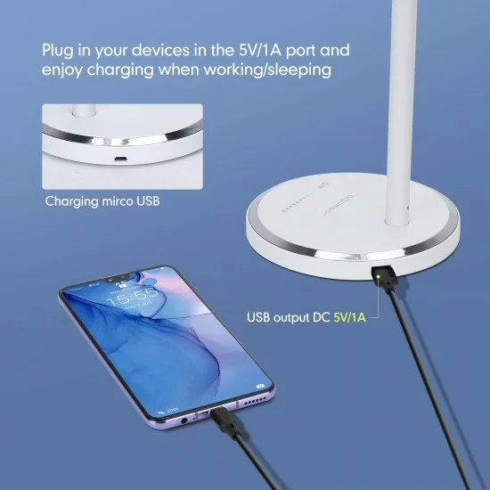 LED portable dimmable table lamp with USB-charging port 8W, 3000K-6000K, white 202750 LED portable dimmable table lamp with USB-charging port 8W, 3000K-6000K, white 202750