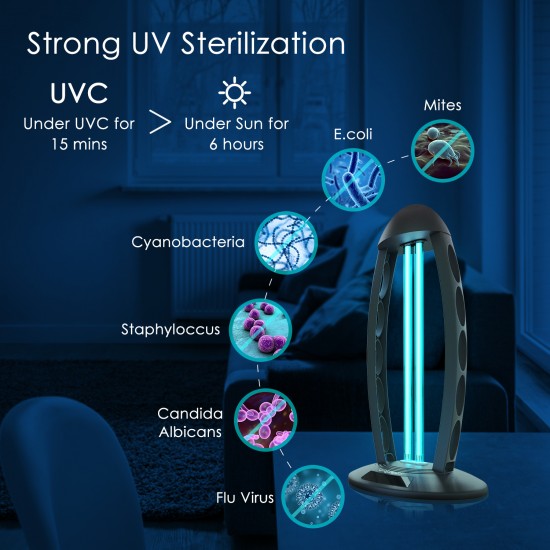 Ultraviolet Germicidal Sterilization Lamp A 38W, black
