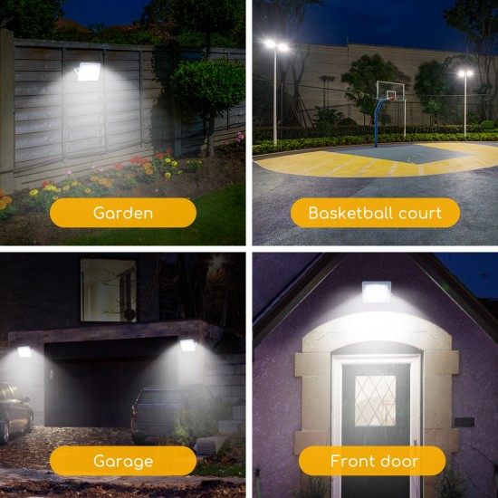 Aigostar outdoor flood light LED, 150W, IP65, 6500K, 13500lm, grey, 213367