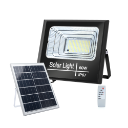 Aigostar outdoor flood light with solar panel LED, 60W, IP67, 6500K, 650lm, 211882