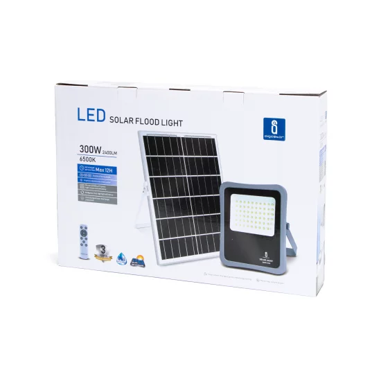 Aigostar āra prožektors ar saules paneli LED, 300W, IP65, 6500K, 2400lm, 212025 Aigostar āra prožektors ar saules paneli LED, 300W, IP65, 6500K, 2400lm, 212025