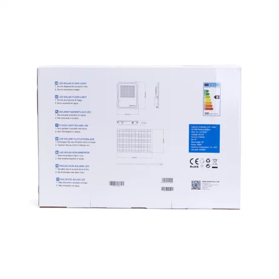 Aigostar āra prožektors ar saules paneli LED, 300W, IP65, 6500K, 2400lm, 212025 Aigostar āra prožektors ar saules paneli LED, 300W, IP65, 6500K, 2400lm, 212025