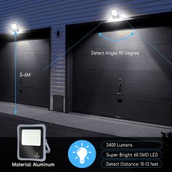 Aigostar outdoor flood light with solar panel LED, 300W, IP65, 6500K, 2400lm, 212025