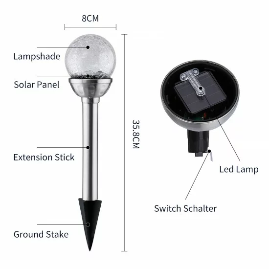 Outdoor solar lamp LED, 0.08W, RGB, IP44, 1pcs in set, 196073 Outdoor solar lamp LED, 0.08W, RGB, IP44, 1pcs in set, 196073