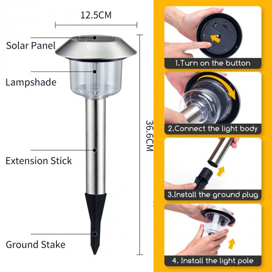 Outdoor solar lamp LED, 0.08W, 1.5lm, 6500K, IP44, 1pcs in set, 196097