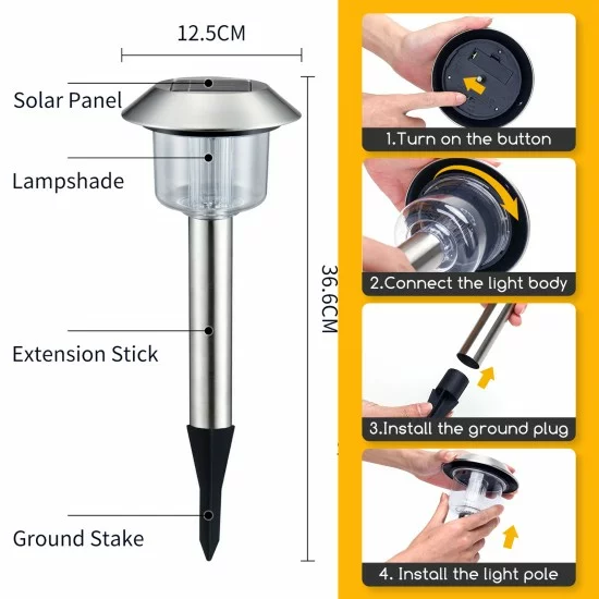 Outdoor solar lamp LED, 0.08W, 1.5lm, 6500K, IP44, 1pcs in set, 196097 Outdoor solar lamp LED, 0.08W, 1.5lm, 6500K, IP44, 1pcs in set, 196097
