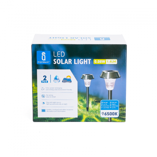 Outdoor solar lamp LED, 0.08W, 1.4lm, 6500K, IP44, 2pcs in set, 209940