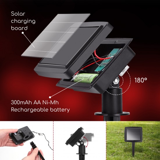 Outdoor solar 10LED string light LED, 3.8m, 6500K, IP44 , 208851