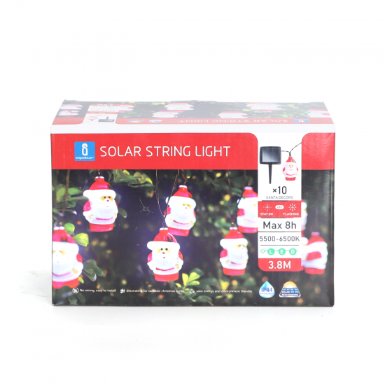 Outdoor solar 10LED string light LED, 3.8m, 6500K, IP44 , 208851