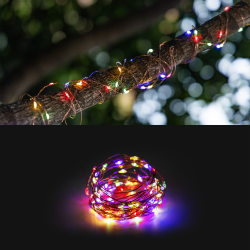 Outdoor solar 100LED string light LED, 12m, IP65 RGBY multicolor, 286651