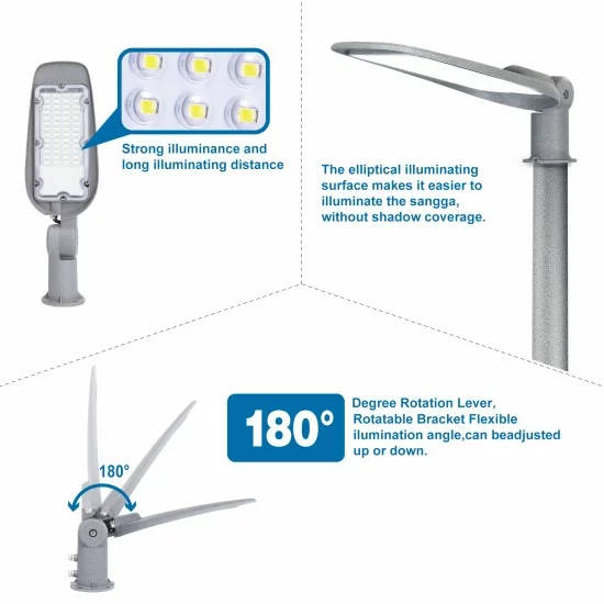 Aigostar DOB Ielas gaismeklis LED, 200W, IP65, 6500K, 17400lm, pelēks, 213305 Aigostar DOB Ielas gaismeklis LED, 200W, IP65, 6500K, 17400lm, pelēks, 213305