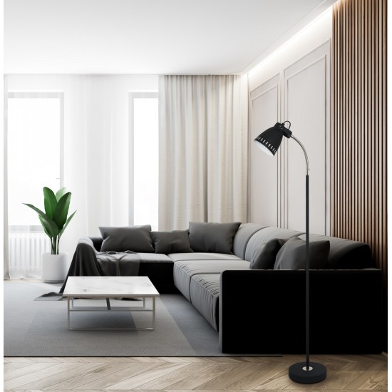 Italux Floor Lamp 1xE27x40W, Graphite, Fastello ML-HN3093-BK+S.NICK
