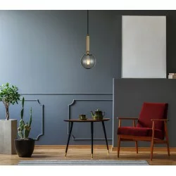 Italux pendant lamp 1xE27x5W, smoked and brass, Ravena PND-2324-1 BRO+SG