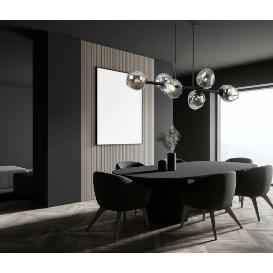 Italux pendant lamp 6xE27x40W, Graphite, Borgo PND-30843-6 BK+SG Italux pendant lamp 6xE27x40W, Graphite, Borgo PND-30843-6 BK+SG