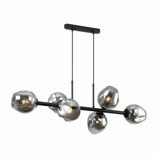 Italux pendant lamp 6xE27x40W, Graphite, Borgo PND-30843-6 BK+SG Italux pendant lamp 6xE27x40W, Graphite, Borgo PND-30843-6 BK+SG