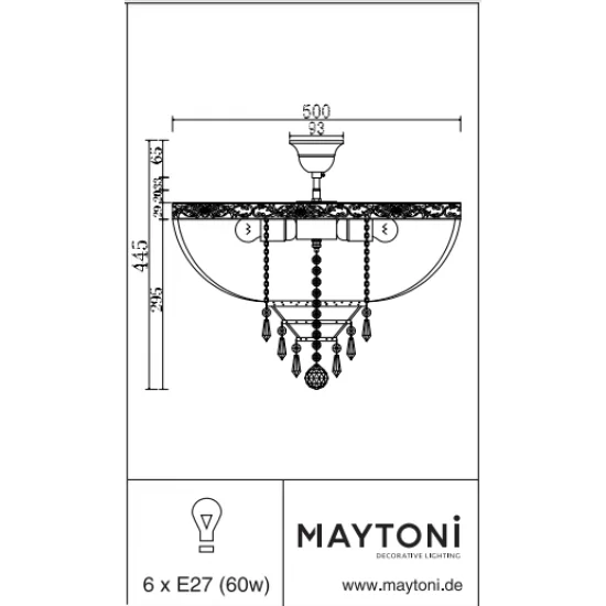 Maytoni Kronleuchter Palace DIA890-CL-06-G