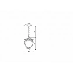 Maytoni outdoor Pendant Lamp Fleur, 1xE27x60W, IP44, Black with Gold, O414PL-01GB