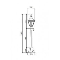 Maytoni outdoor pedestal, garden luminaire Rivoli, 1xE27x60W, IP44, black, O026FL-01B