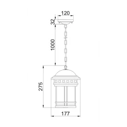 Maytoni outdoor Pendant Lamp Salamanca, 1xE27x60W, IP44, Brown, O031PL-01BR