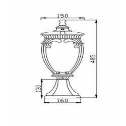 Maytoni outdoor pedestal, garden luminaire Fleur, 1xE27x60W, IP44, Bronze Antique, O414FL-01BZ